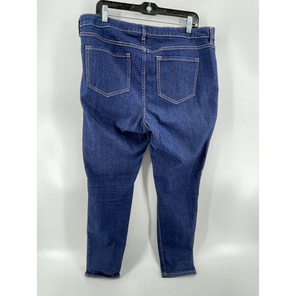 Old Navy Super Skinny Mid-Rise Women's Jeans Size 16 Regular Dark Wash Stretch - Picture 5 of 12